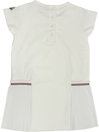 Moncler Short Dress In Cotton White