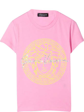 Young Versace Pink T-shirt With Print