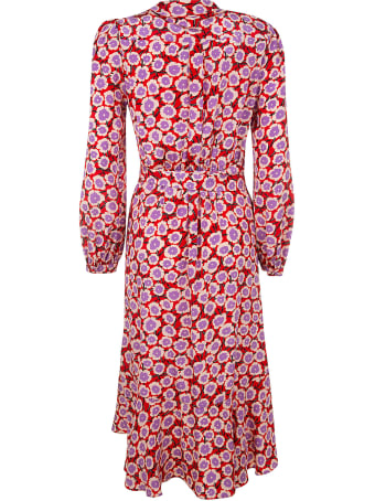 Diane Von Furstenberg Floral Print Belted Dress
