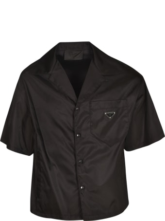 Prada Chest Logo Plaque Shirt