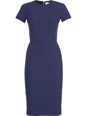 Victoria Beckham Fitted T-shirt Dress In Indigo