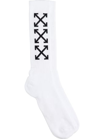 Off-White Arrows Socks In White Cotton