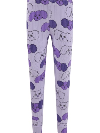 Mini Rodini Purple Leggings For Girl With Dogs