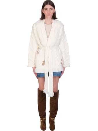 Alanui Cardigan In White Wool