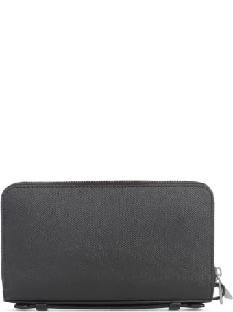 Michael Kors Solid Crossgrain Lthr Money Bag Wallet