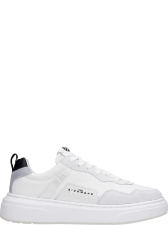 John Richmond Sneakers In White Suede And Leather