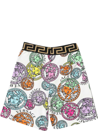 Young Versace Multicolor Print Shorts