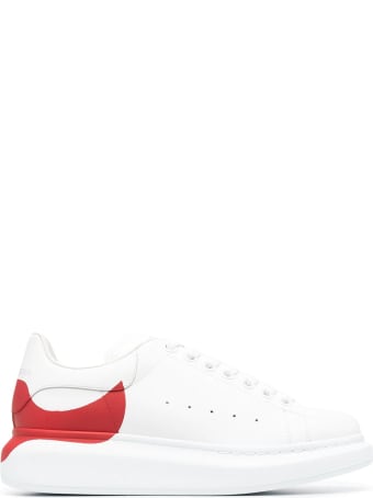Alexander McQueen Woman White Oversize Sneakers With Red Print On The Heel