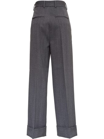 Tonello Gray Wool Wide Leg Pants