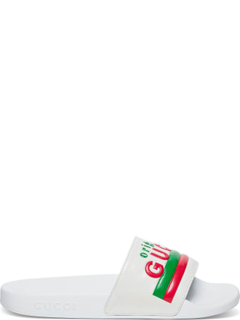 Gucci Slide Original Leather Sandals With Logo