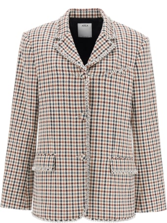 AREA Houndstooth Blazer With Crystals