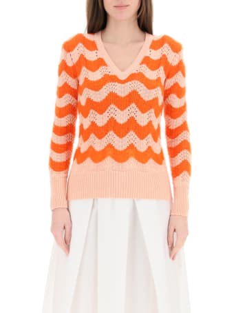Marni Perforated Sweater With Wavy Stripes