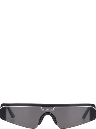 Balenciaga Ski Rect Sunglasses In Black Metal Alloy
