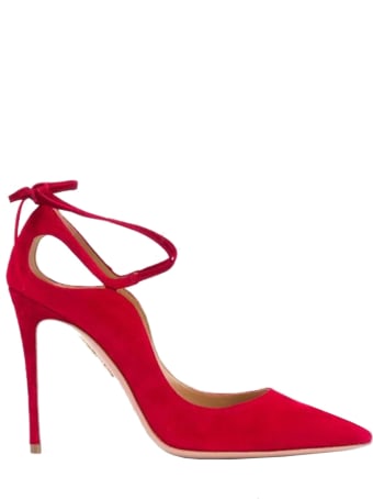 Aquazzura Red Suede Aria Pump 105