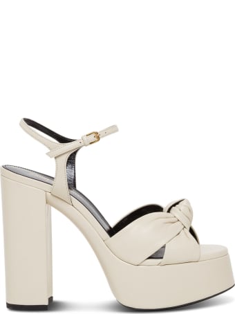 Saint Laurent White Leather Sandals