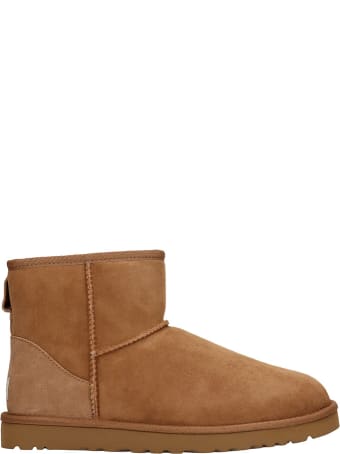 UGG Mini Classic Ankle Boots In Brown Suede