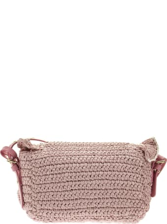 RED Valentino Shoulder Bag In Raffia With Ruffles