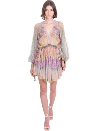 Zimmermann Carnaby Frill Dress In Rose-pink Silk