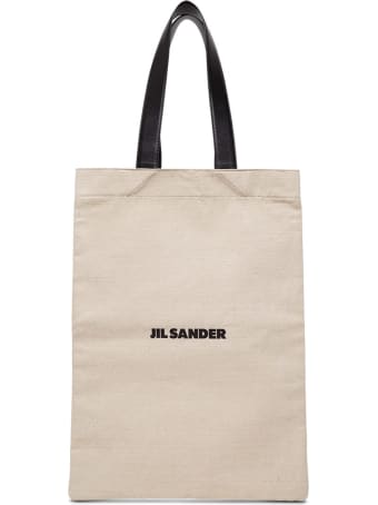 Jil Sander Large Cotton Shopper With Logo