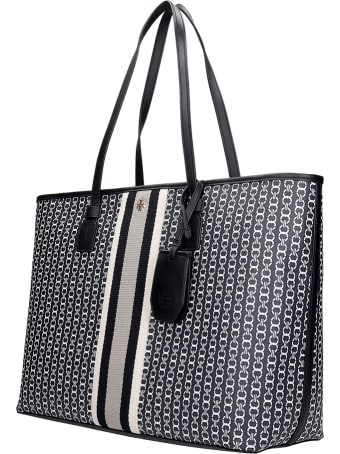 Tory Burch Gemini Tote In Black Leather