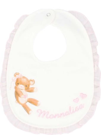 Monnalisa Pink And White Bib With Press
