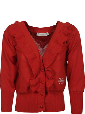 Philosophy di Lorenzo Serafini Ruffle Applique Logo Embroidered Cardigan