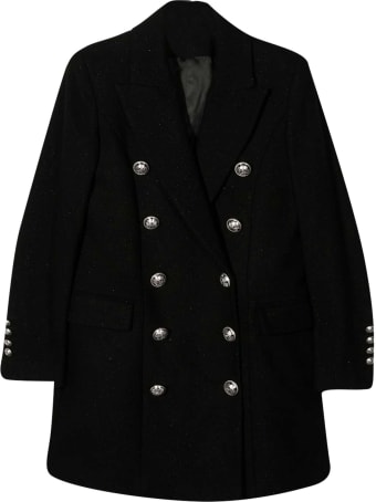 Balmain Black Teen Coat