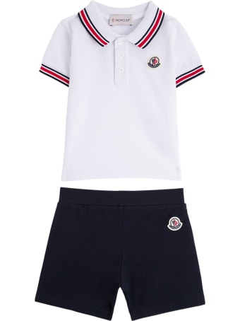 Moncler Polo Shirt And Cotton Shorts Suit With Logo
