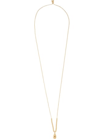 Bottega Veneta Necklace With Pendant In Gilded Silver