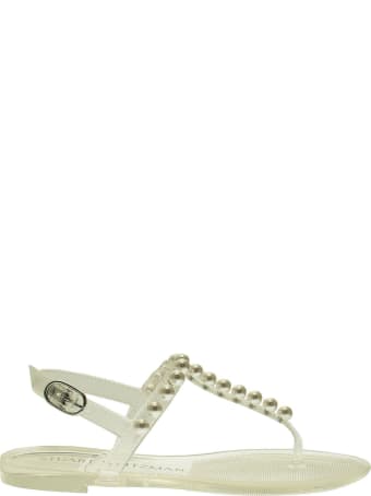 Stuart Weitzman Goldie Jelly - Thong Sandal With Pearls