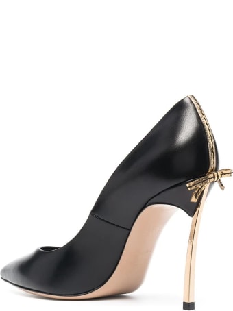 Casadei Black And Gold Minorca Pump
