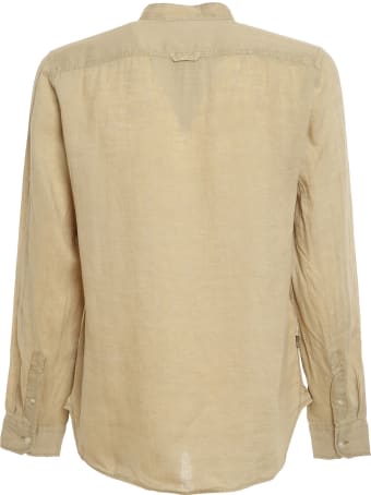 Woolrich Linen Band Collar Shirt