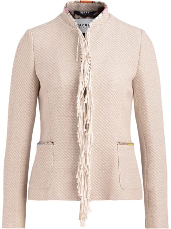 Bazar Deluxe Beige Jacket With Fringes