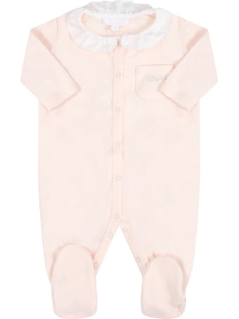 Chloé Pink Set For Babygirl With Logo