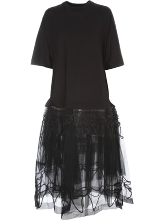 Simone Rocha Tutu T-shirt Dress W/embroidered Overlay