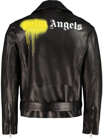 Palm Angels Belted Leather Jacket