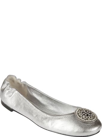 Tory Burch Crystal Logo Ballerinas