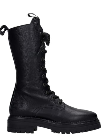 Pedro Miralles Dakota Combat Boots In Black Leather