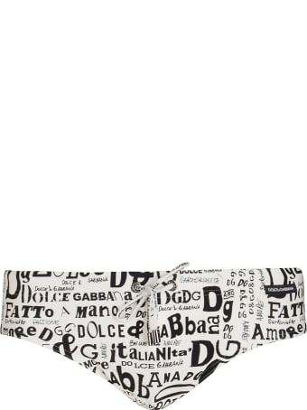 Dolce & Gabbana White Swimming Trunks