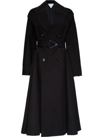 Bottega Veneta Double-breasted Black Cotton Trench Coat