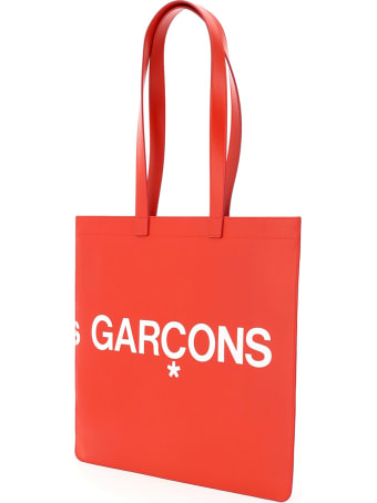 Comme des Garçons Wallet Leather Tote Bag With Logo
