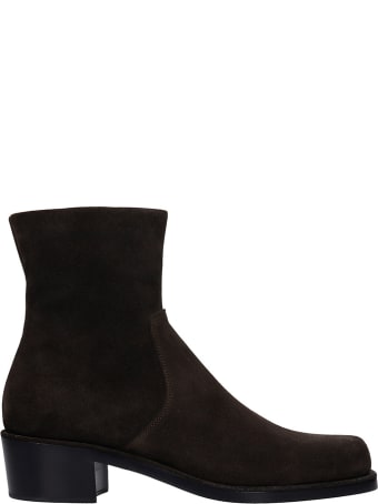 Rochas Ankle Boots In Brown Suede