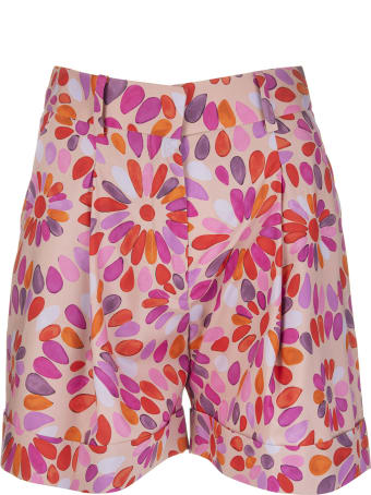 Gianluca Capannolo Multicolour Cotton Floral Print High-waisted Shorts