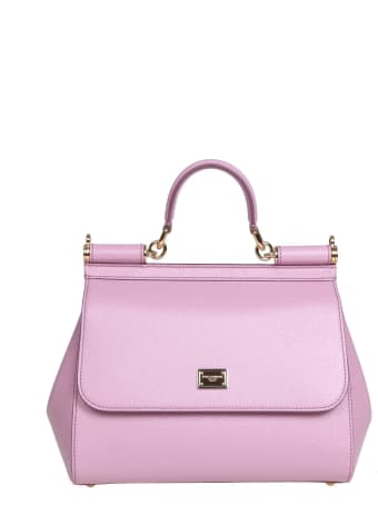 Dolce & Gabbana Medium Sicily Bag In Dauphine Leather