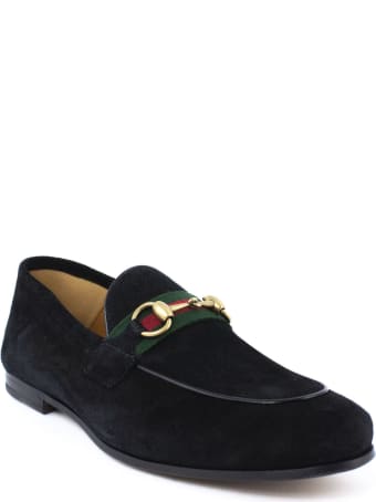 Gucci Black Suede Horsebit Loafer