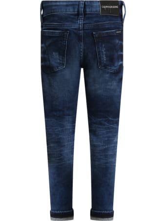 Calvin Klein Blue Jeans For Boy With Logo
