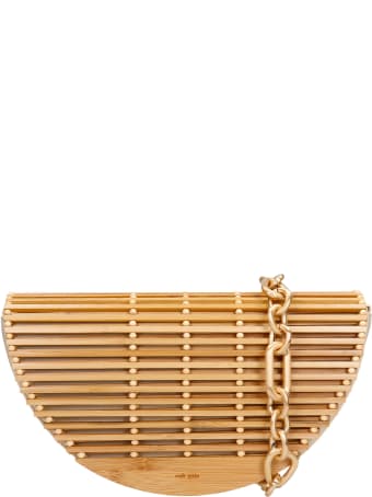 Cult Gaia Celine Shoulder Bag In Beige Wood