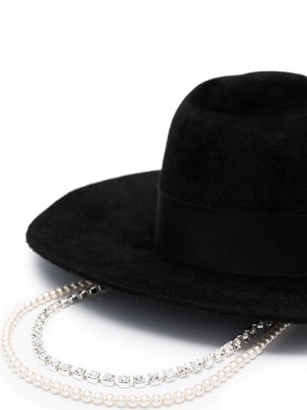 Ruslan Baginskiy Fedora Hat With Crystals And Pearls