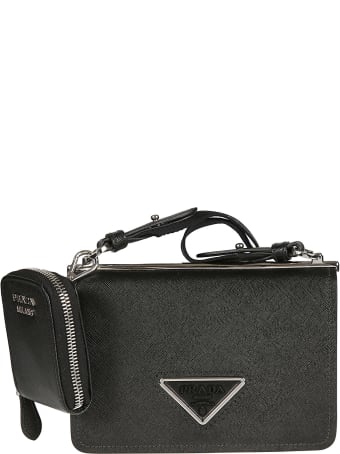 Prada Detachable Strap Triangle Logo Shoulder Bag