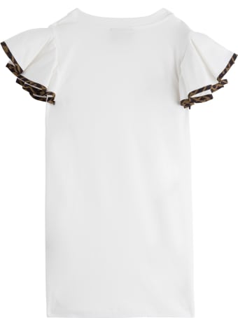 Fendi Cotton Dress With Flounced Sleeves